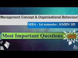 Management Concept & Organizational Behavior Most Important Questions 2025 || MBA AKTU 2025 #saakar