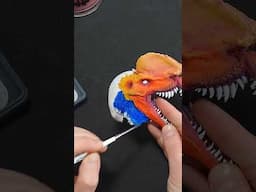 DINOSAUR WITH ARTIST DENSE ACRYLIC PAINTS