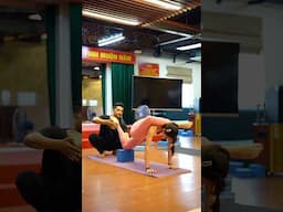 Assisting Hip Opener: Leg Over Head & Knee Support #HipOpener#YogaAssist#YogaStretch#LegOverHead