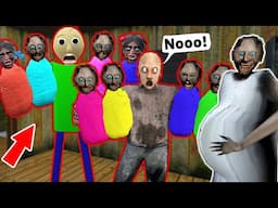Pregnant Granny vs Many small Grannies vs Grandpa vs Baldi - funny horror animation (p.369)