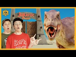 Giant T-Rex Dinosaur at the Jurassic World Rebirth Gate Chases FunQuesters Aaron & LB!