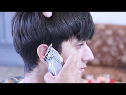 taper fade Haircut - machine and scissors sounds