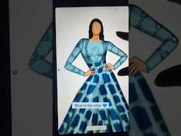 Blue designer dress design| women's dress design in Autodesk Sketchbook| Fashion design