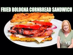 FRIED BOLOGNA CORNBREAD SANDWICH