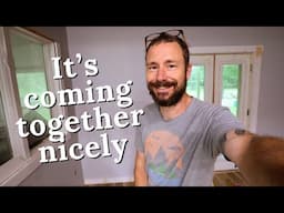 Finished Trim in the Great Room // 1930's farmhouse Renovation Ep 96