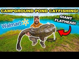 Walmart CATFISHING Challenge at the CAMPGROUND Pond!!! (Banjo Gets Revenge)