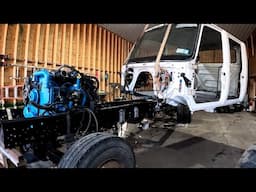 Building My Dream Truck : Part 7 - Mount Transfer case, clean and paint engine, install cab