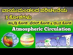 Atmospheric Circulation | Air Circulation | 3 Cells | Hadley | Ferrel | and Polar cell in kannada