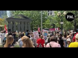 Canadians protest Trump by changing "NO KINGS" to "NO TYRANTS" because they literally have a king