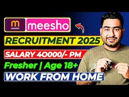 Meesho Recruitment 2025 |  Vaccancy for Fresher | Work From Home 🏠 |  40k Salary | ZD talks