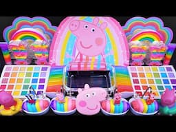 ASMR Satisfying Slime mixing Eyeshadow,Glitter &Random Shiny things into slime #slimevideo #peppapig