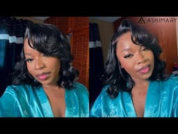 ITS GIVING NATURAL HAIR ! 13x4 Glueless Yaki Straight Bob Wig Install MUST HAVE !! | Ashimary Hair