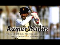Aamir Malik | Stunning 117 305 Balls in Faisalabad 2nd Test vs India | 1989 Extended Highlights