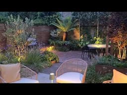 Perfect for Outdoor Living, a Garden on Two Levels with A Spectacular Dusk Lighting Scheme