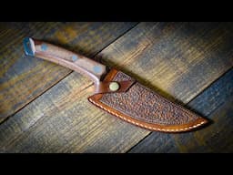 How To Make A Custom Leather Sheath For A Kitchen Knife (AI Voiceover) - Leather Craft