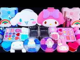 Cinnamoroll vs MyMelody  slime Mixing Eyeshadow & Random things into slime  #satisfyingslime #asmr