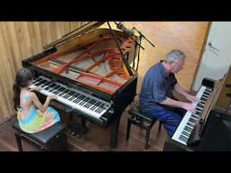 "Girl from Ipanema" 2 Piano Duet #2 - Emilie & Dad