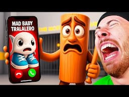 BABY TRALALERO CALLS TUNG TUNG SAHUR in Barrys Prison Run! Scary Obby Animation (#Roblox Reacts)