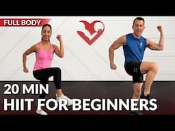 20 Min HIIT Workout for Beginners for Fat Loss - Standing No Jumping No Repeat Easy Low Impact
