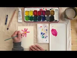 5 Minute Art Sample Lesson: Painting Cosmos in Gouache (beginner friendly!)
