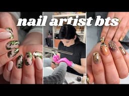 nail artist vlog 💅🏻 planning designs, gel nails, chrome swatching