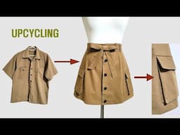 DIY Upcycling shirt /셔츠 리폼/주머니 치마 만들기/How to make a pocket skirt/스커트/옷 만들기