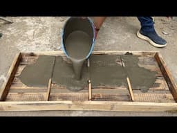 Flower pots craft // DIY Garden Decorations from Cement and Recycled Wood