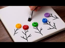 SKY & TREES｜Easy Acrylic Painting Tutorial For Beginners (1449)｜Oddly Satisfying