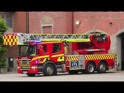 ST.CENTRUM (1410+3130) AUTOMATLARM räddningstjänsten syd brandbil i udrykning Feuerwehr Einsatzfahrt