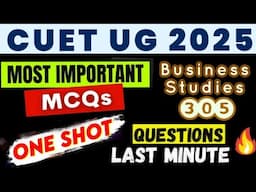 Business Studies (305) Important MCQ's with Explanation | Pattern | Complete Information 😱🔥 #cuet 📚