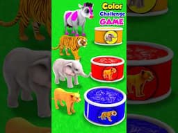 Choose Right Color Challenge Help Baby Cow Elephant Tiger Lion #shorts #funny