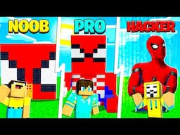 CASA HOMEM-ARANHA NOOB vs PRO vs HACKER NO MINECRAFT!