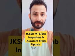 JKSSB MTS,  Sub Inspector, Jr Assistant Vacancies Update #jkssb #job #jammukashmir