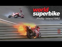 Stéphane Mertens fiery Phillip Island crash! WSBK 1992