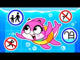 🌊Learn Safety Rules in the Pool for Kids ☀️ Swimming Lessons 🏖️ Funny Cartoons by Sharky&Sparky