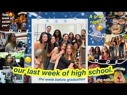 LAST WEEK OF HIGH SCHOOL VLOG!! // last senior year vlog,  journalism class party, & GRAD NIGHT!!