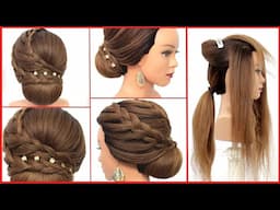 Elegant bridal updo with braids.  Hairstyle tutorial for long hair