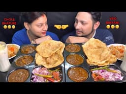 Eating 😋😋 Chole Bhature, Veg Biryani Challenge I Husband Vs Wife I Foodie Gd