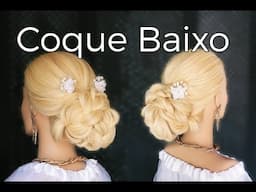 como fazer penteado de noiva, coque baixo, coque com trança