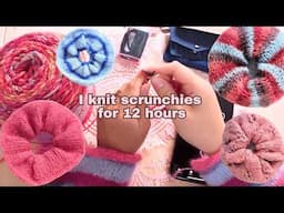 I Knit Scrunchies for 12 Hours Straight 🎀🧶 + Written Pattern!