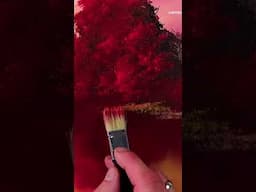 How to paint brilliant trees and the sky acrylic painting technique #art #beginnerarttips #art