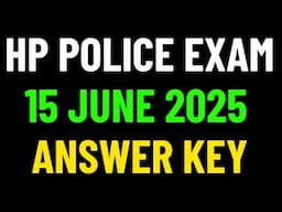 HP Police Exam 15 June 2025 !! Answer Key !! GKSTUDY !!