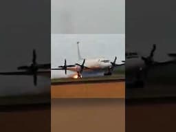 4-Engine Aircraft Goes Off Runway with Wheels on Fire!