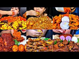 ASMR EATING SPICY CHICKEN CURRY, CHICKEN BIRYANI, MUTTON CURRY | INDIAN FOOD MUKBANG |Foodie India|