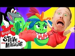 Acampando com Monstros e o NOVO Pé Grande! História para Crianças com Steve and Maggie Brasil