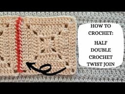 How To Crochet: Half Double Crochet Twist Join | Tutorial,DIY, Beginner Crochet, Easy Crochet, Fun 😊