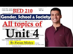 Gender, School and Society Unit 4 B.Ed. Notes |  GGSIPU | By Pawan Mishra