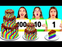 100 खाद्य परतें चुनौती | आसान गुप्त हैक्स और गैजेट्स BaRaDa Challenge