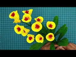 Very Easy and Simple Crepe Paper Flower Making | DIY Paper Flower Easy