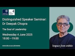 Distinguished Speaker Seminar: Dr Deepak Chopra